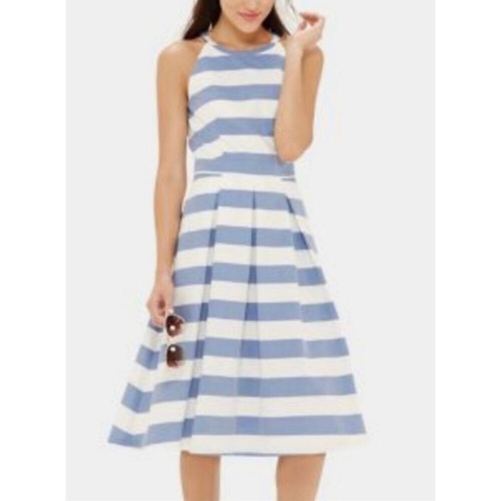 The Limited Nautical Style Cruise Dress  Blue White Stripe Dress Size 14